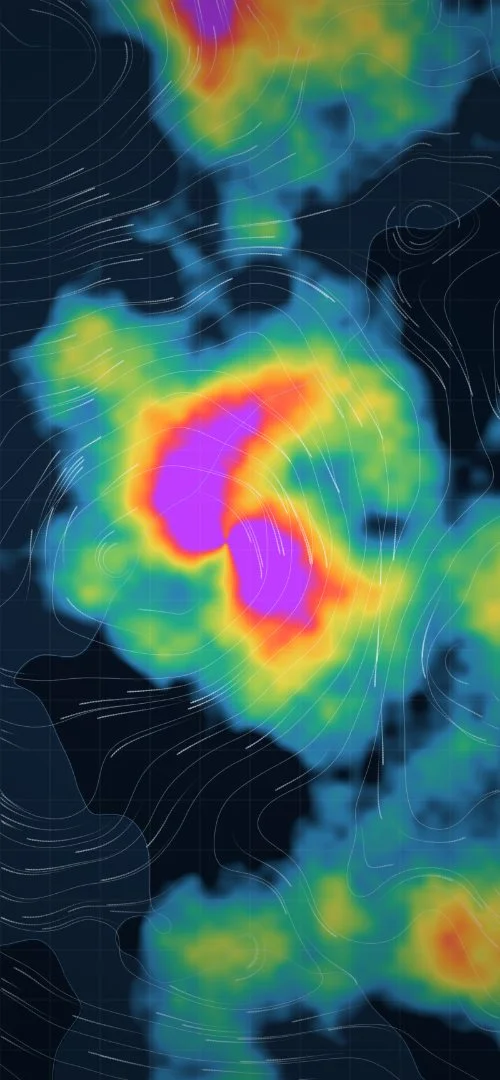Weather map with operational alerts and the actions they trigger