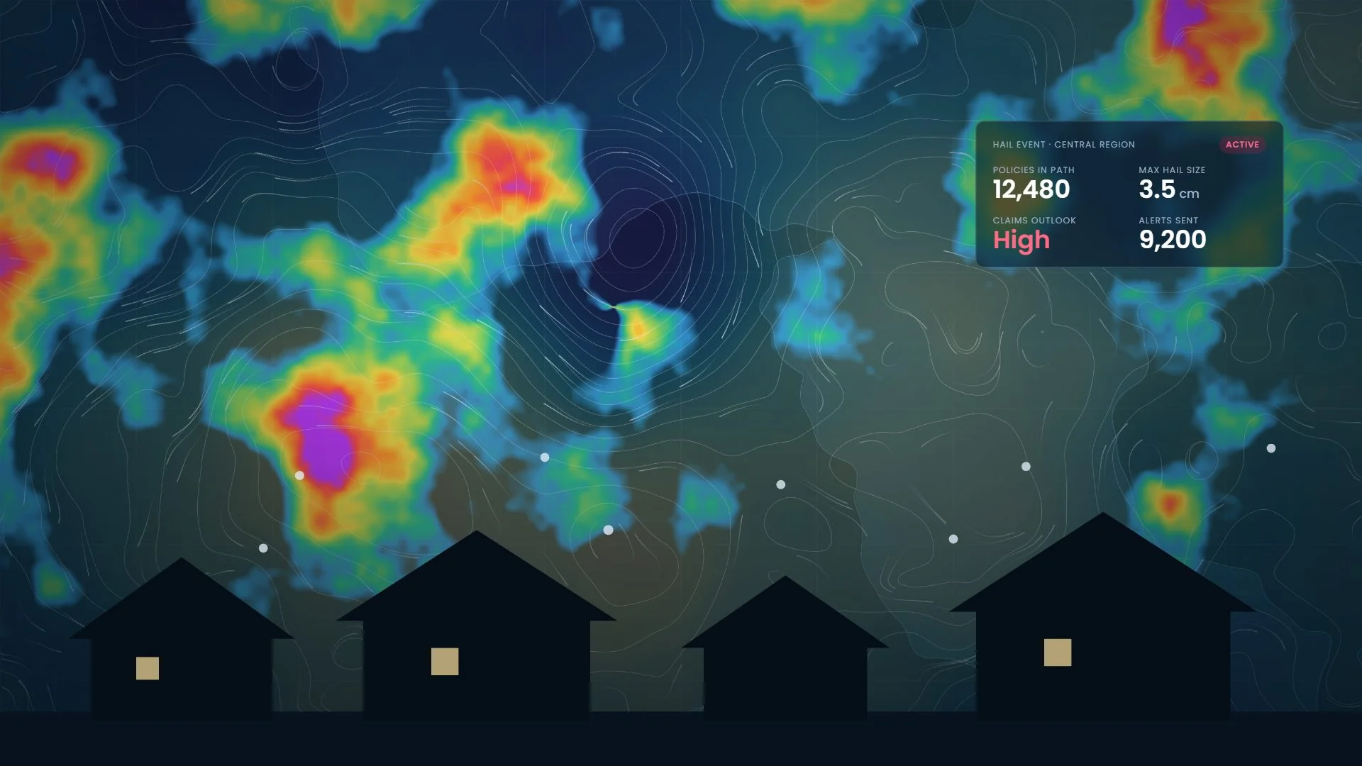 Homes under a hailstorm with event and policy readings