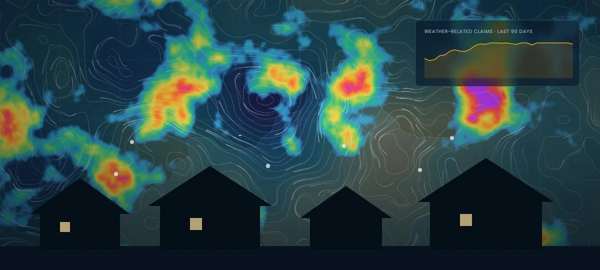 Hail event mapped against insured properties