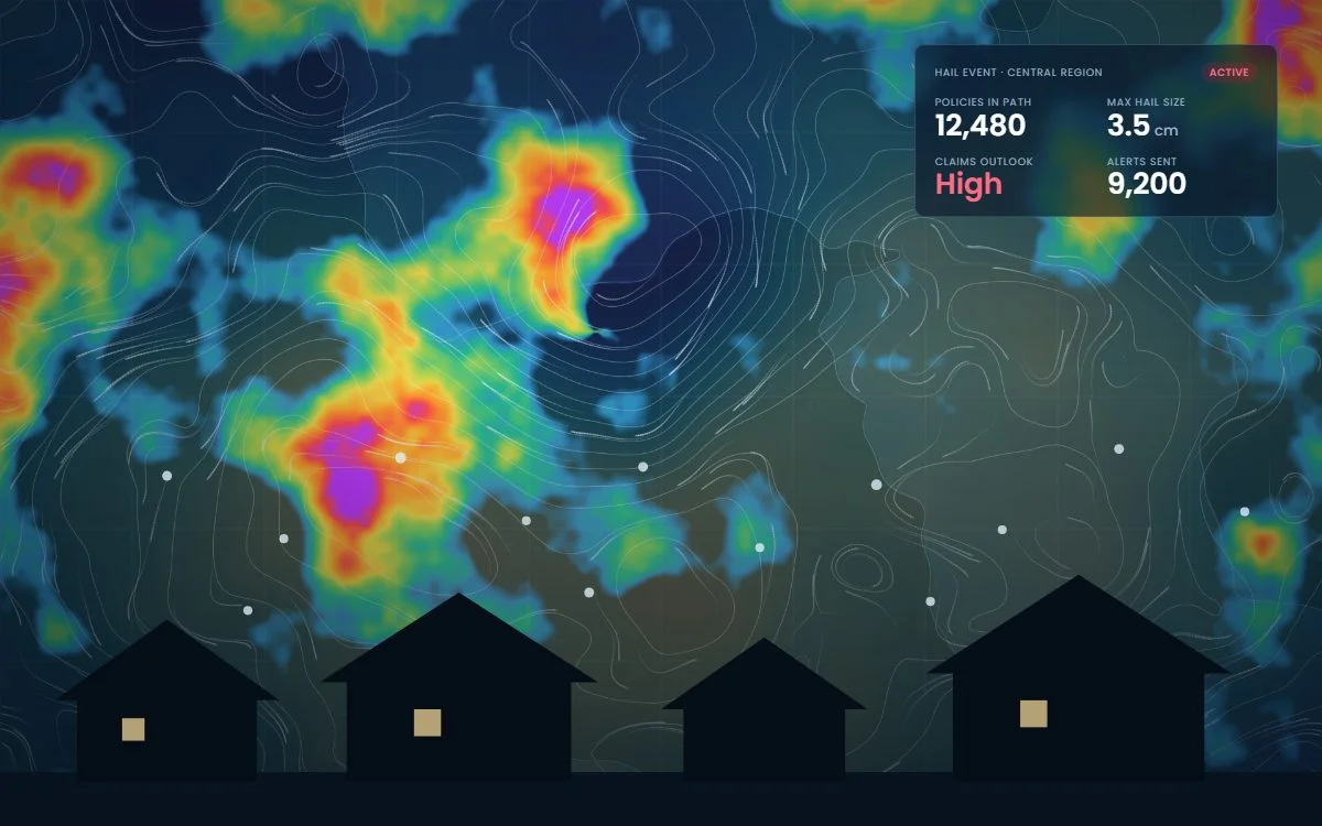 Homes under a hailstorm with event and policy readings