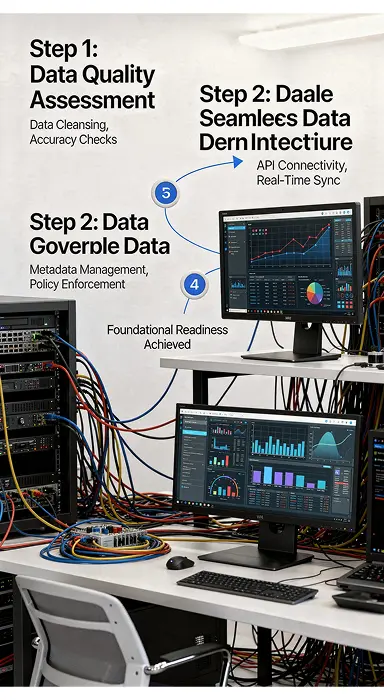Illustration of data folders with arrows indicating a flow or movement, representing data transfer or organization.