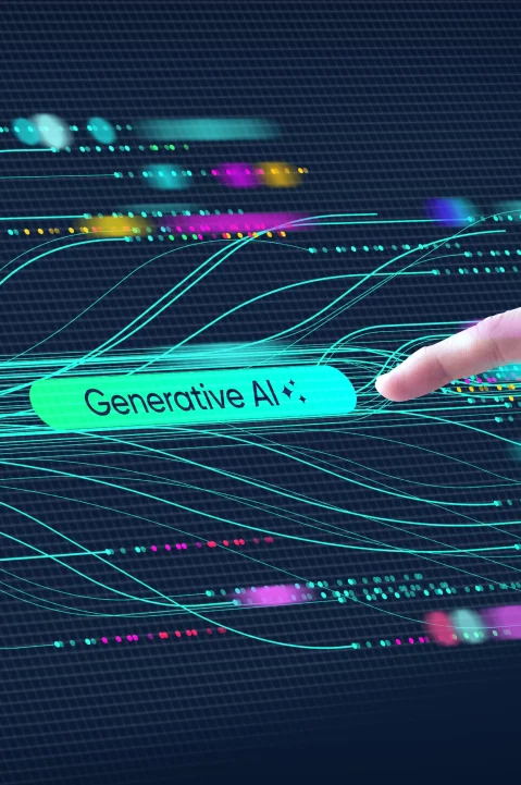 A clean, flat-design illustration of a laptop with 'ERP' on the screen, surrounded by a network of colorful icons representing core business functions like shopping carts, data analytics.