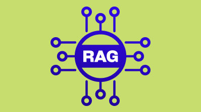 A bold blue icon with the acronym 'RAG' inside a circle, featuring circuit-like lines extending outward to represent an interconnected technology network.