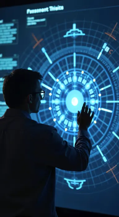 Conceptual graphic of a person opening a 'door of ideas' inside a large lightbulb