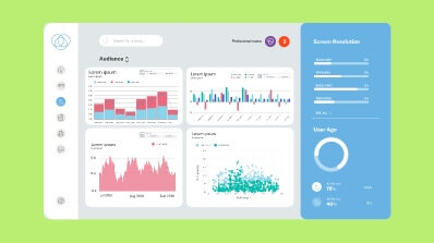A digital BI dashboard interface, showcasing bespoke web app development services for effective Custom Web Application development Services tailored to data-driven decision-making.