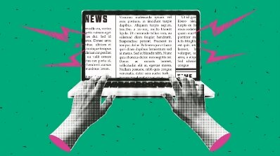 Design Retainer Services with a creative depiction of hands typing on a laptop displaying text. Get inspired by retainer design ideas for your projects