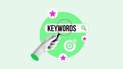 Hand holding a magnifying glass over the keyword search, highlighting SEO for small businesses to optimize keywords for better local visibility