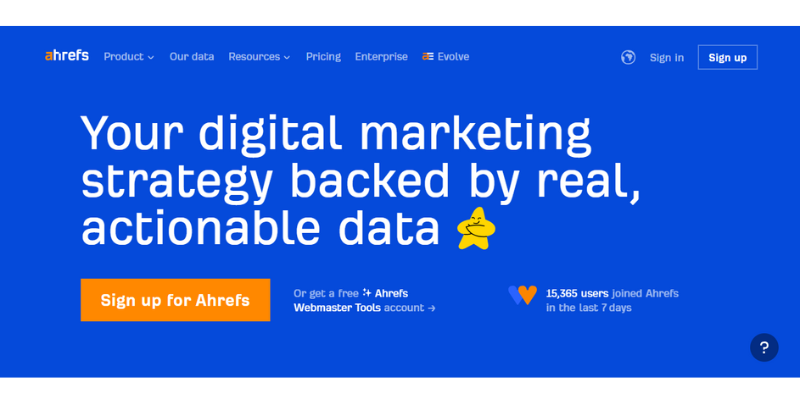Ahrefs Homepage