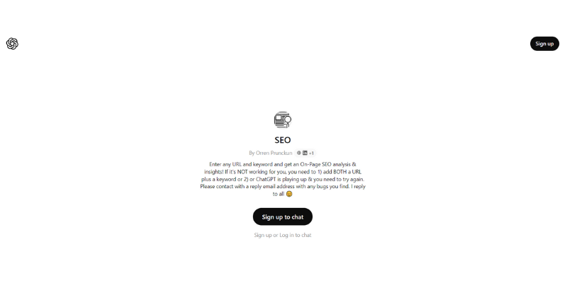 SEO tool by ChatGPT
