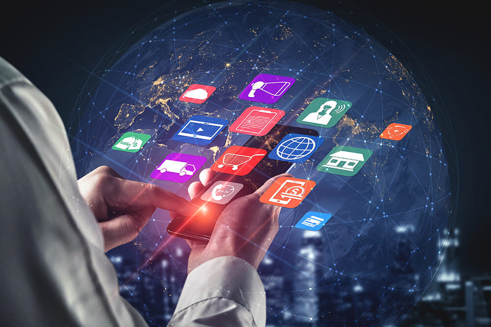 Image showing various app icons, representing digital marketing and SEO tools