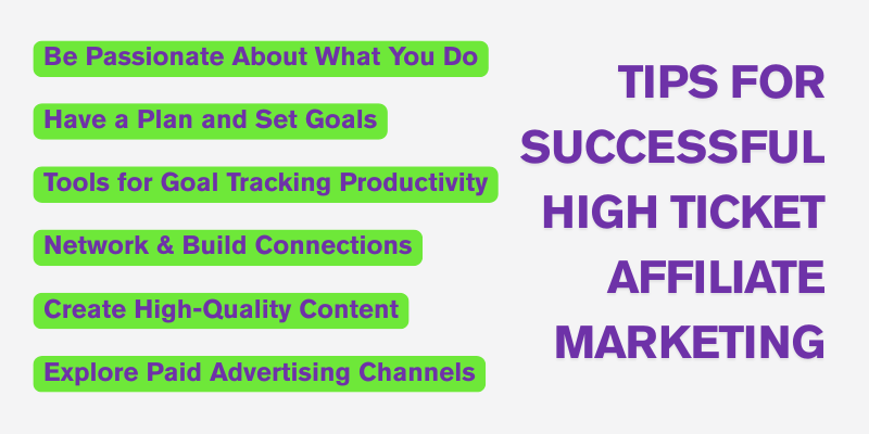 A list of tips to succeed in high-ticket affiliate marketing