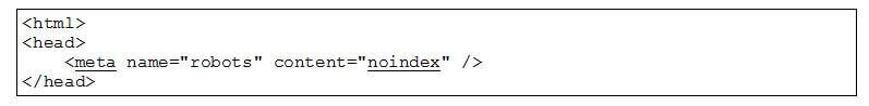 steps for implementing no index tag